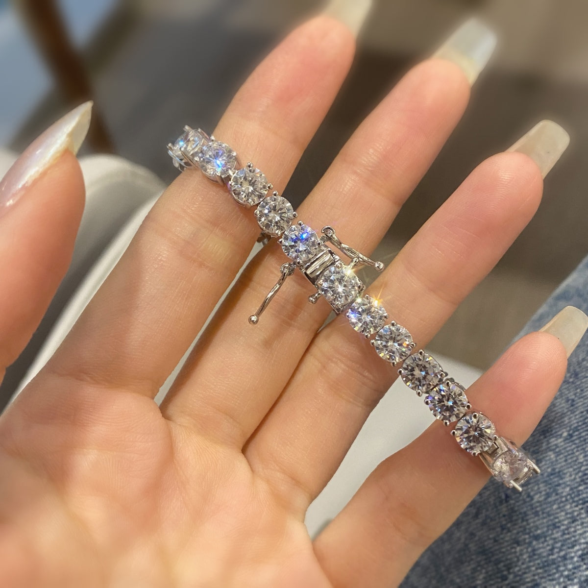 Angela Jewelry]0.75 Carat Dazzling Round Cut Wedding Bracelet