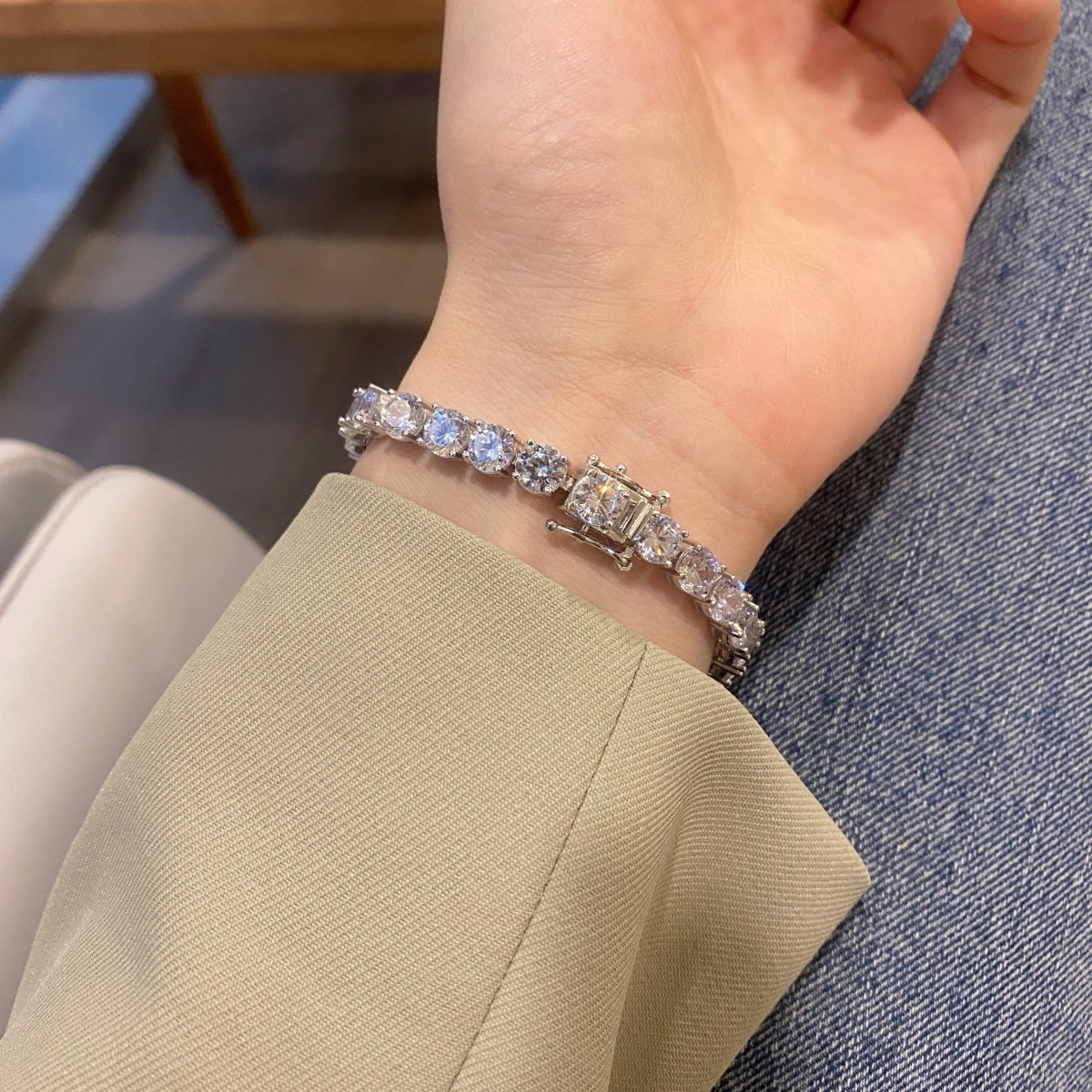 Angela Jewelry]0.75 Carat Dazzling Round Cut Wedding Bracelet
