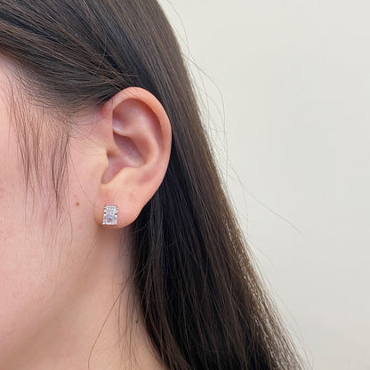 Angela Jewelry]Radiant Luxurious Princess Cut Daily Earrings