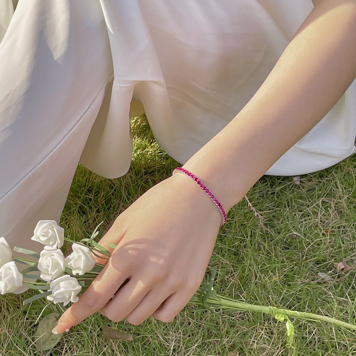 Angela Jewelry]Radiant Colorful Round Cut Party Bracelet