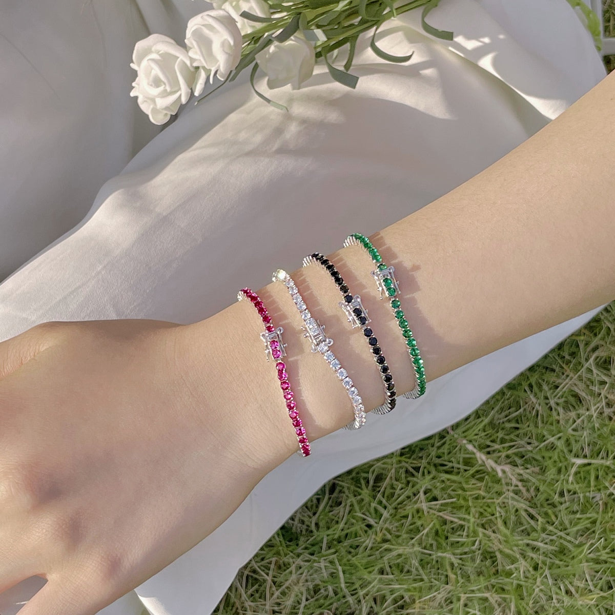 Angela Jewelry]Radiant Colorful Round Cut Party Bracelet