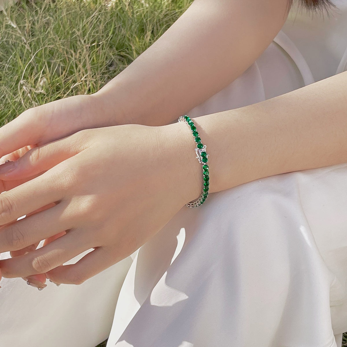 Angela Jewelry]Radiant Colorful Round Cut Party Bracelet