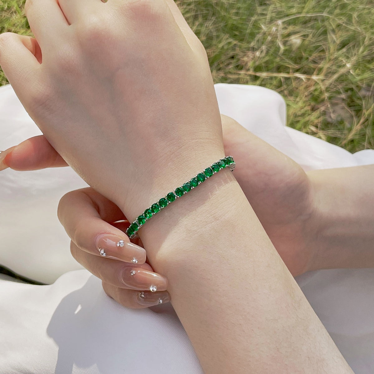 Angela Jewelry]Radiant Colorful Round Cut Party Bracelet