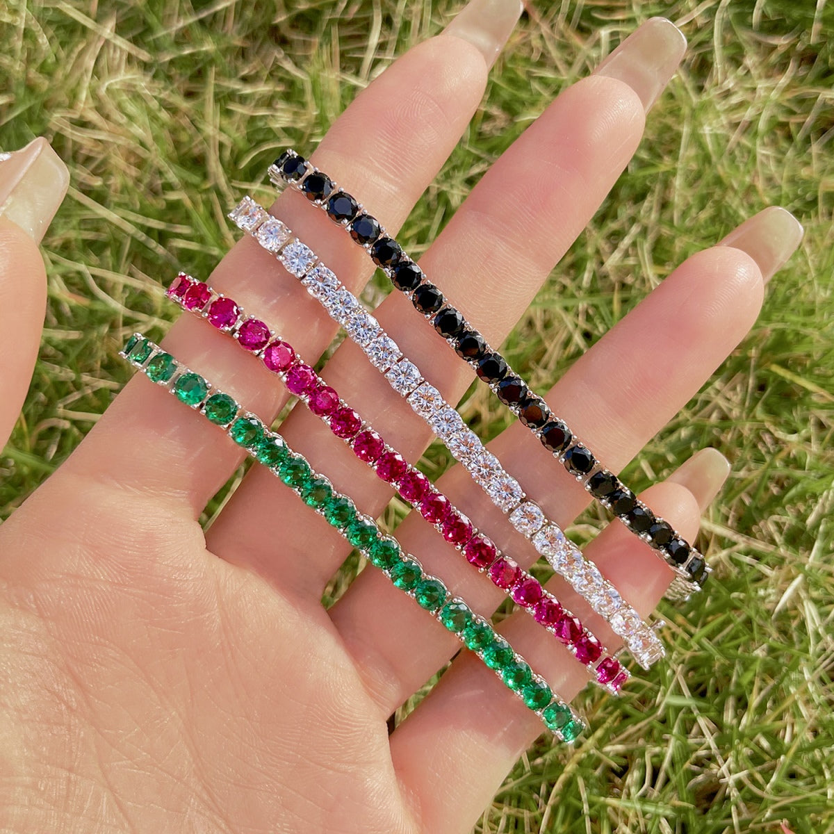 Angela Jewelry]Radiant Colorful Round Cut Party Bracelet