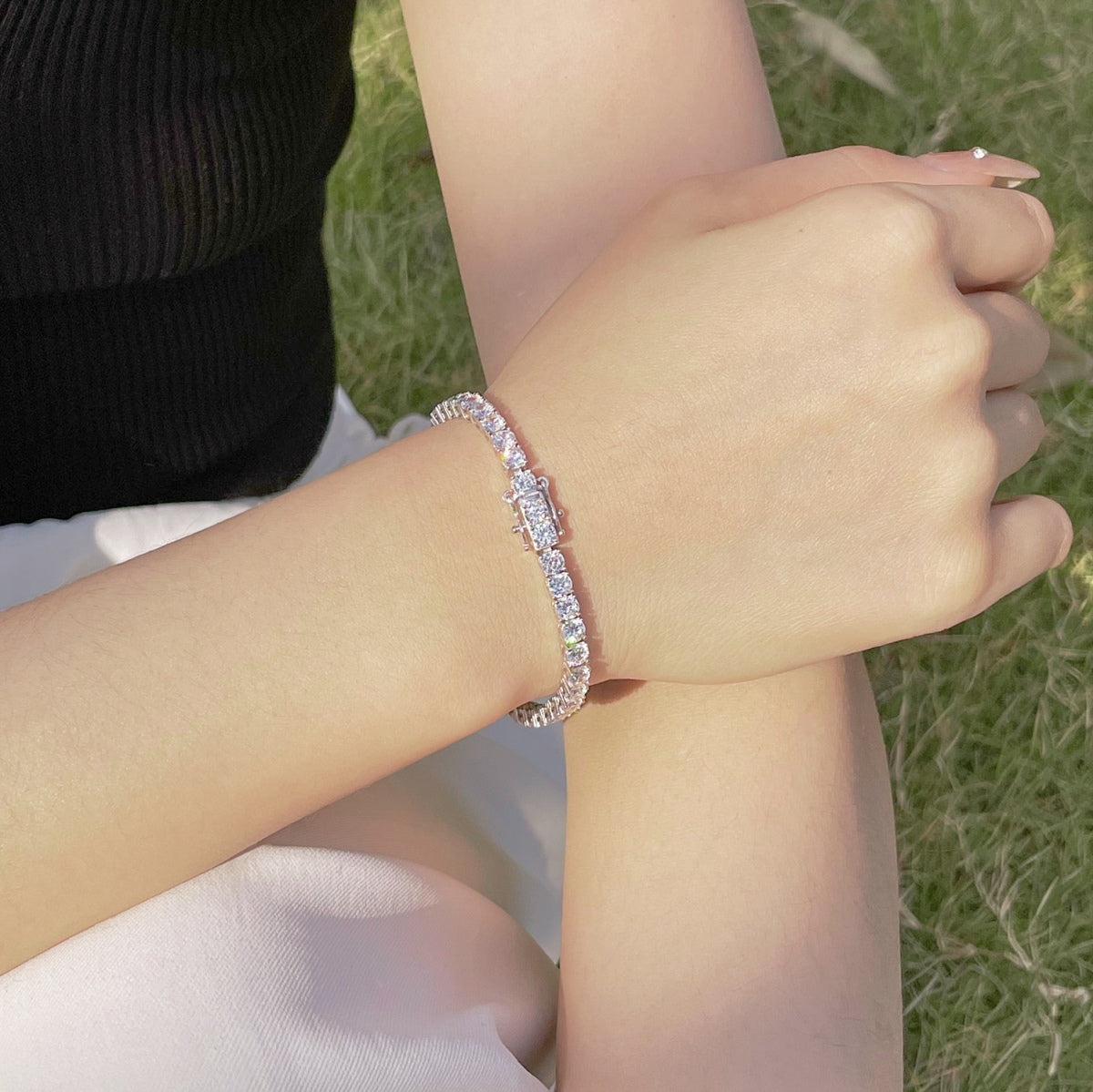 Angela Jewelry]Radiant Colorful Round Cut Party Bracelet