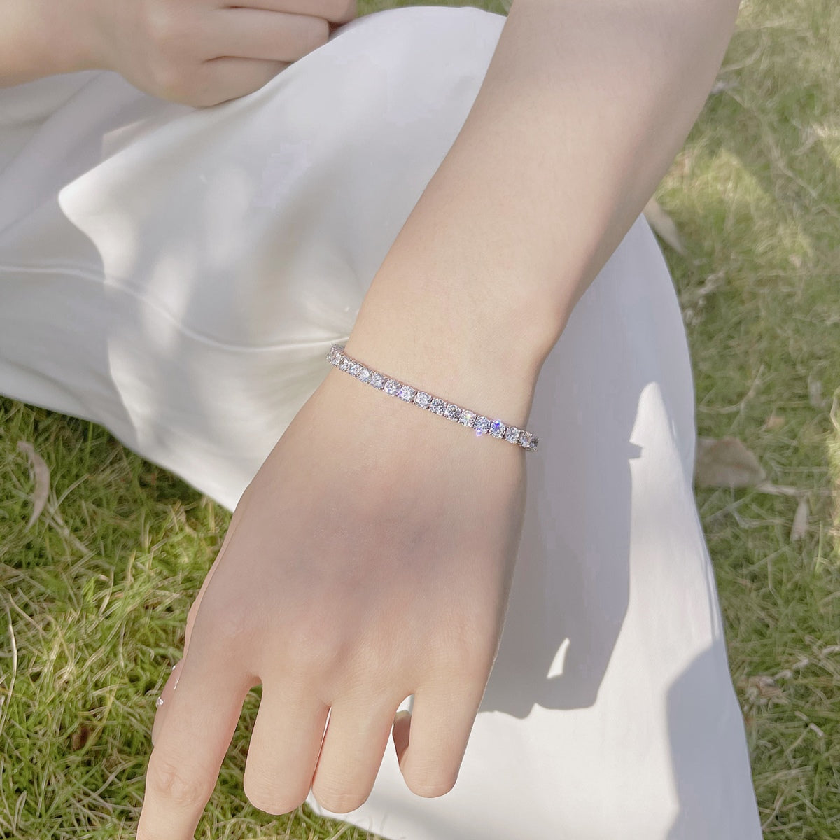 Angela Jewelry]Radiant Colorful Round Cut Party Bracelet