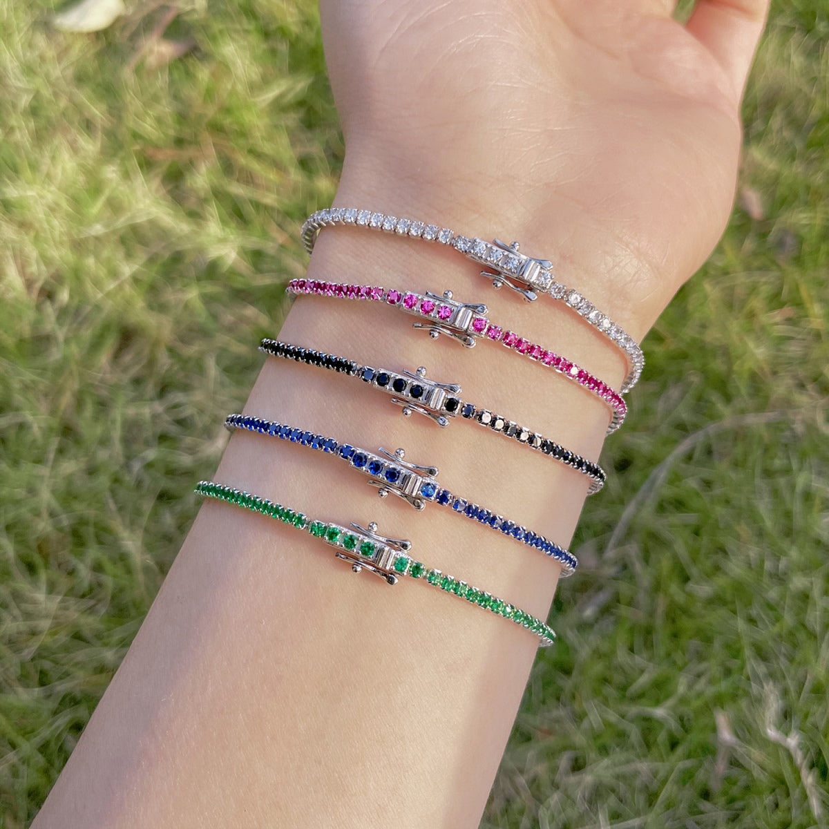 Angela Jewelry]Radiant Colorful Round Cut Party Bracelet