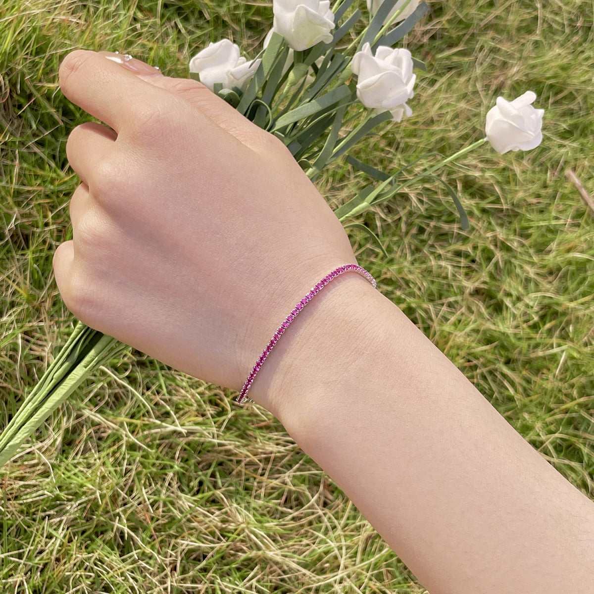 Angela Jewelry]Radiant Colorful Round Cut Party Bracelet