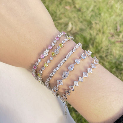 Angela Jewelry]0.5 Carat Ornate Princess Cut Daily Bracelet