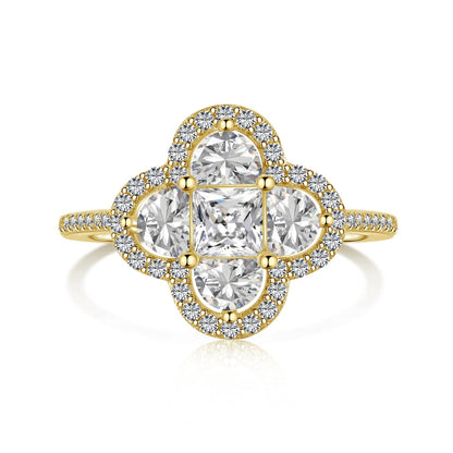 Angela Jewelry]Luxurious Eternity Flower Shape Banquet Ring