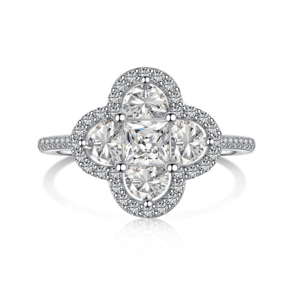 Angela Jewelry]Luxurious Eternity Flower Shape Banquet Ring