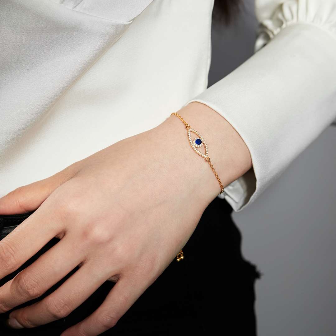 Angela Jewelry]Devil's Eye Hollow Design Bracelet