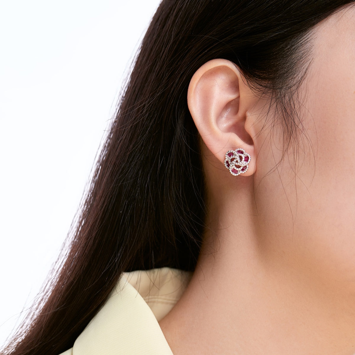 Angela Jewelry]Exquisite Flower Shape Daily Earrings