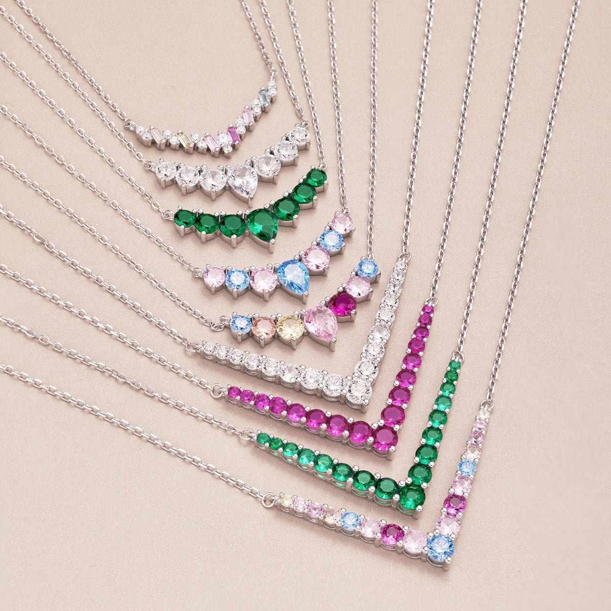 Angela Jewelry]Dainty Colorful Heart Necklace