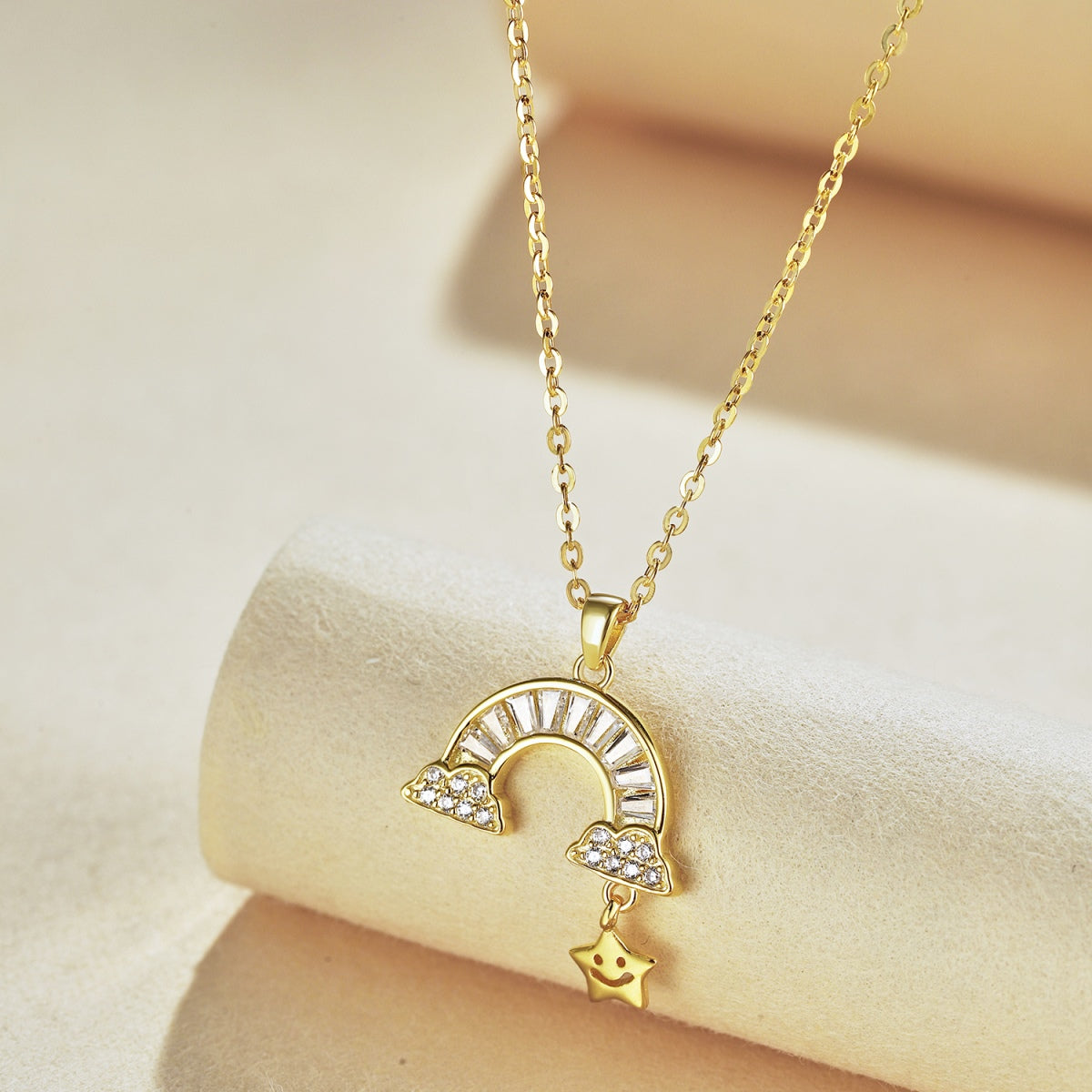 Angela Jewelry]Unique Rainbow Star Necklace