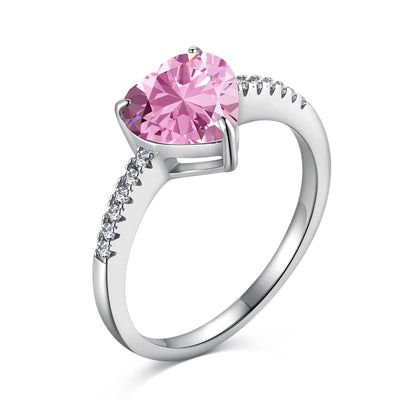 Angela Jewelry]2.0 Carat Dazzling Lustrous Heart Cut Lover Ring