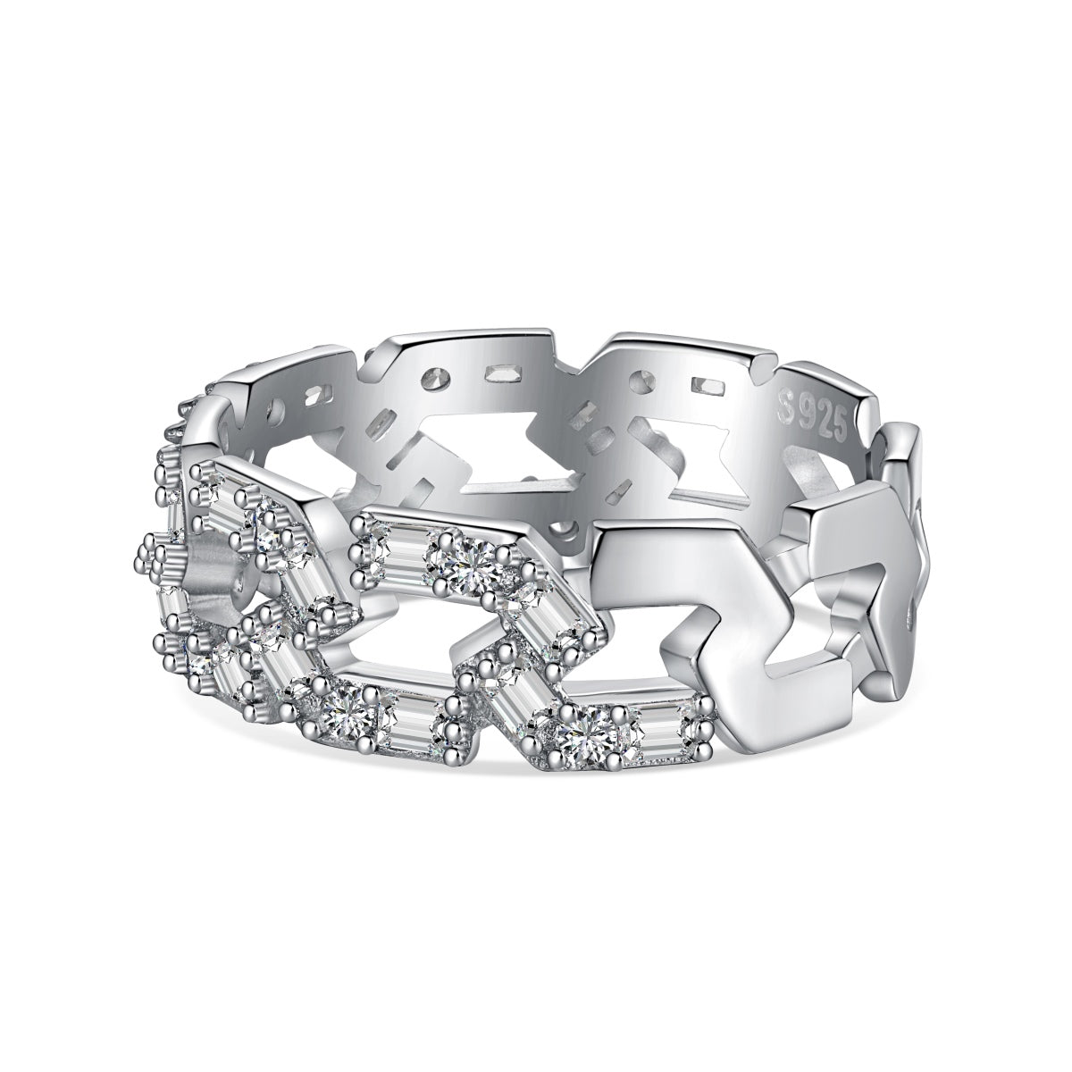 Angela Jewelry]Sparkling Vibrant Emerald Cut Daily Ring
