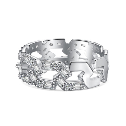 Angela Jewelry]Sparkling Vibrant Emerald Cut Daily Ring