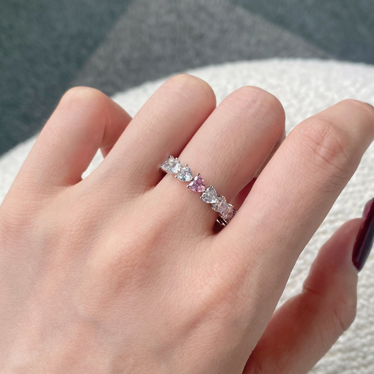 Angela Jewelry]0.25 Carat Radiant Romance Heart Cut Lover Ring