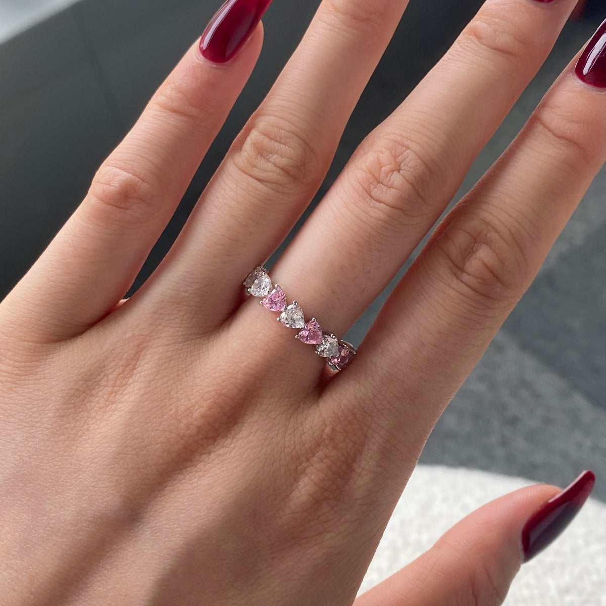 Angela Jewelry]0.25 Carat Radiant Romance Heart Cut Lover Ring