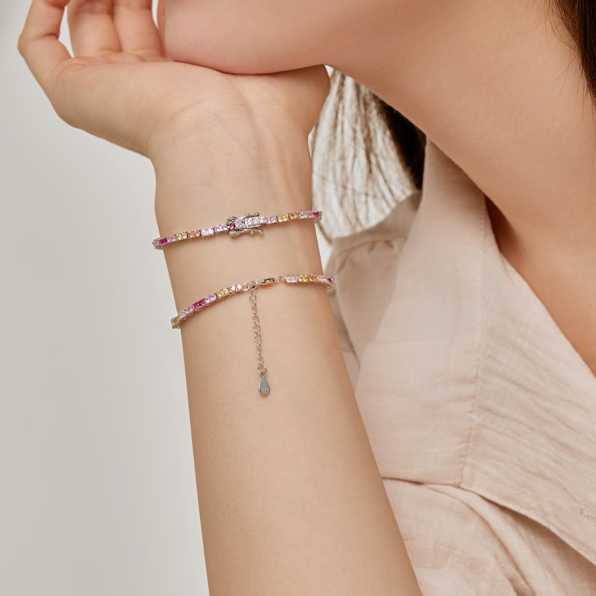Angela Jewelry]Delicate Romantic Heart Shape Lover Bracelet