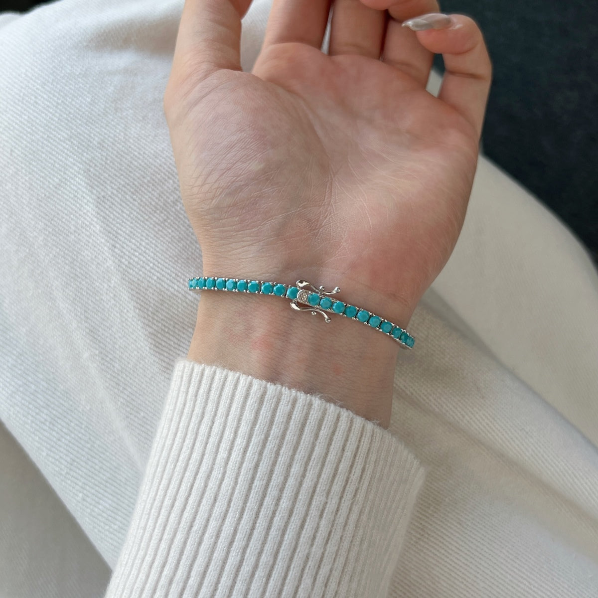 Angela Jewelry]Dainty Charming Round Cut Tennis Bracelet
