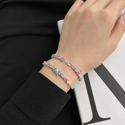Angela Jewelry]Ornate Sparkling Multi Cut Party Bracelet