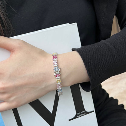Angela Jewelry]Delicate Colorful Multi Cut Party Bracelet