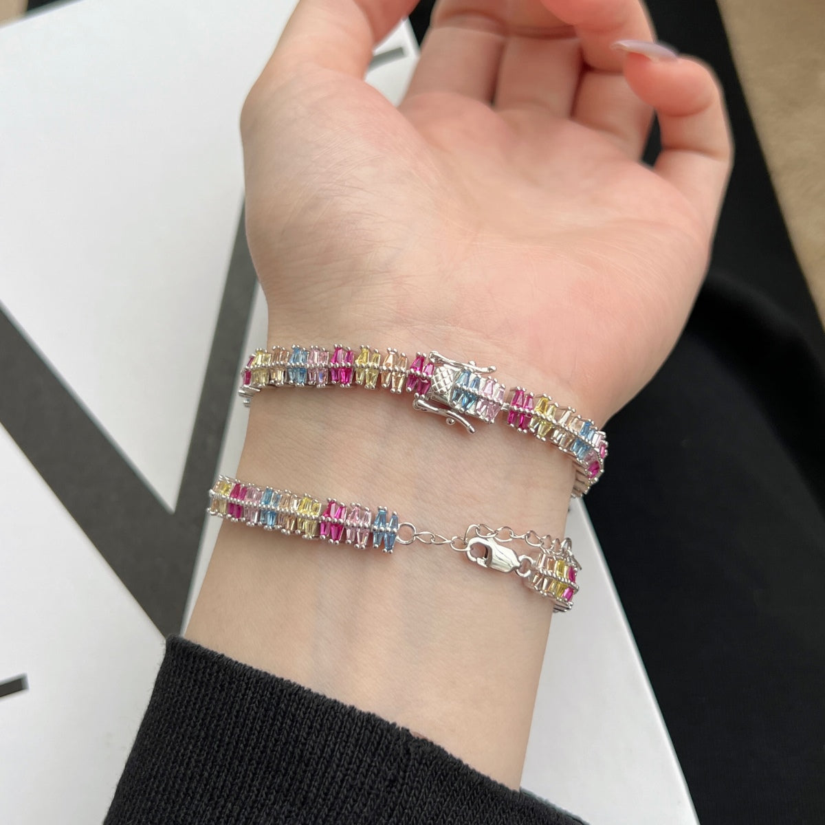 Angela Jewelry]Sparkling Exquisite Multi Cut Party Bracelet