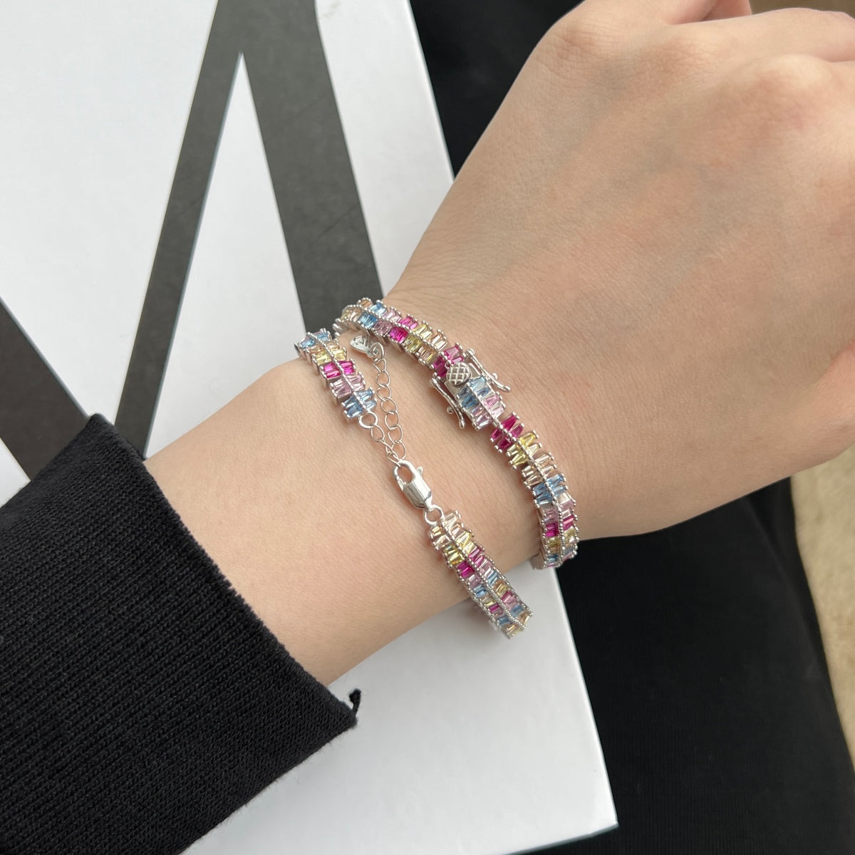 Angela Jewelry]Sparkling Exquisite Multi Cut Party Bracelet