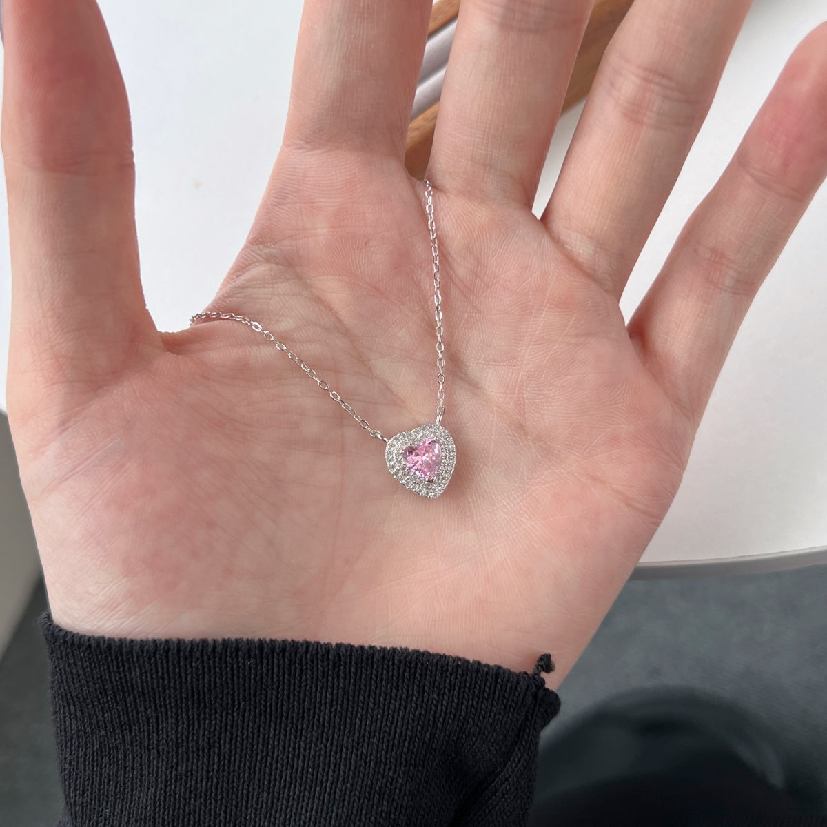 Angela Jewelry]Exquisite Heart Shape Necklace