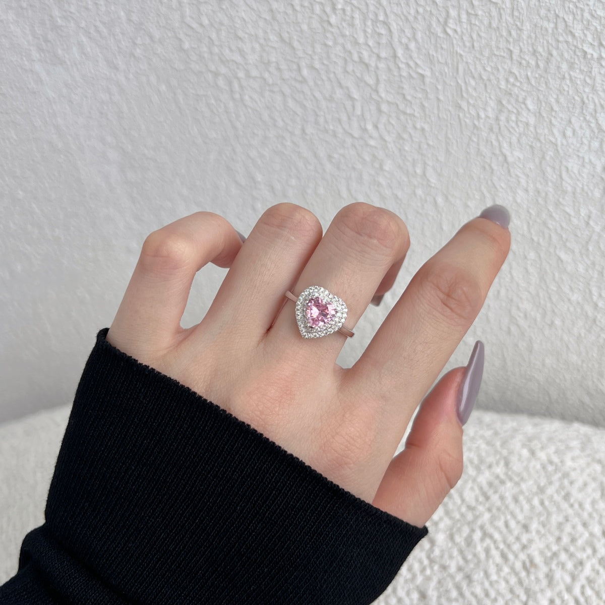 Angela Jewelry]Delicate Ebullient Heart Shape Wedding Ring