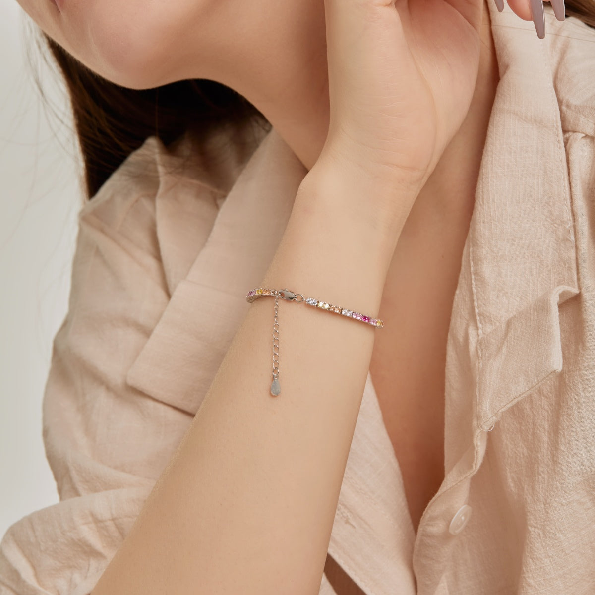 Angela Jewelry]Delicate Romantic Heart Shape Lover Bracelet
