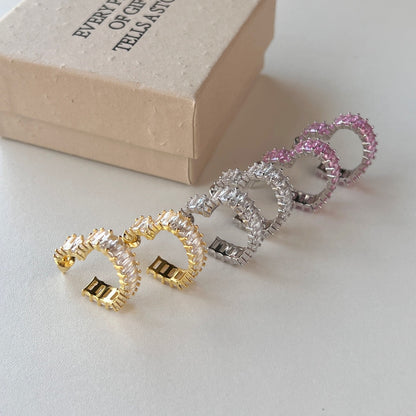 Angela Jewelry]Radiant Heart Cutout Earrings