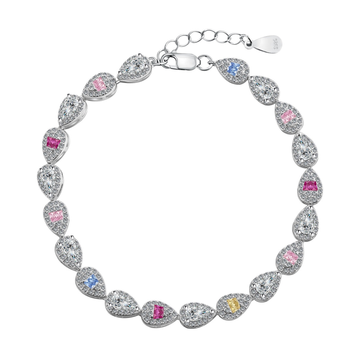 Angela Jewelry]0.25 Carat Radiant Water Drop Shape Daily Bracelet