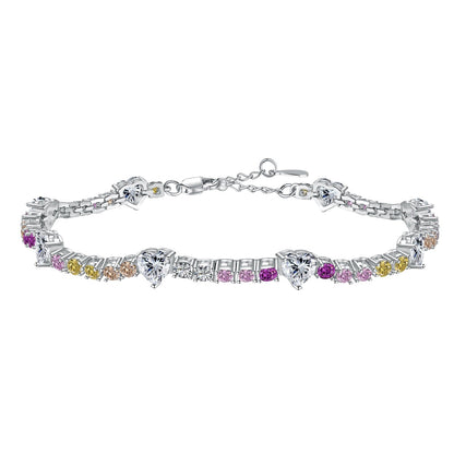 Angela Jewelry]Romantic Heart Shape Round Cut Lover Bracelet