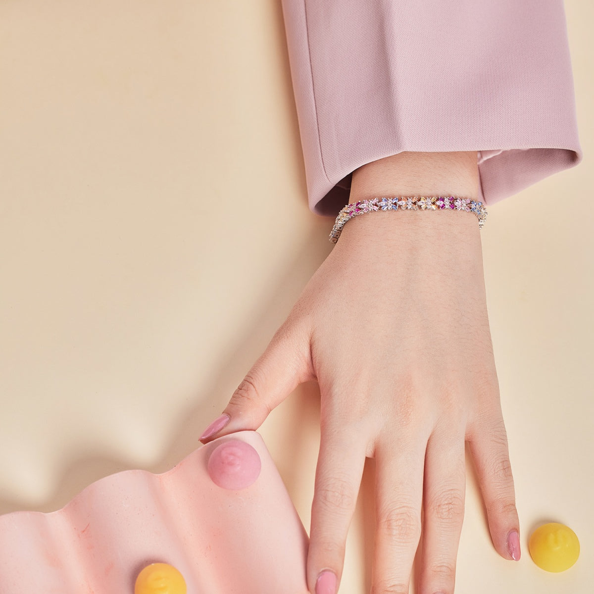 Angela Jewelry]Radiant Colorful Emerald Cut Party Bracelet