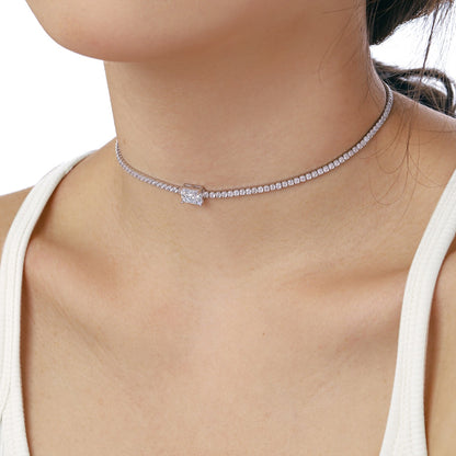 Angela Jewelry]2.0 carat Ornate Emerald Cut Necklace