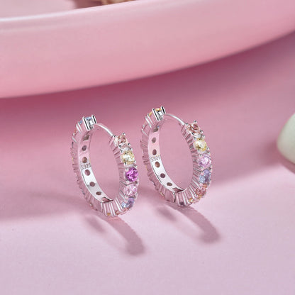 Angela Jewelry]Radiant Colorful Round Cut Earrings