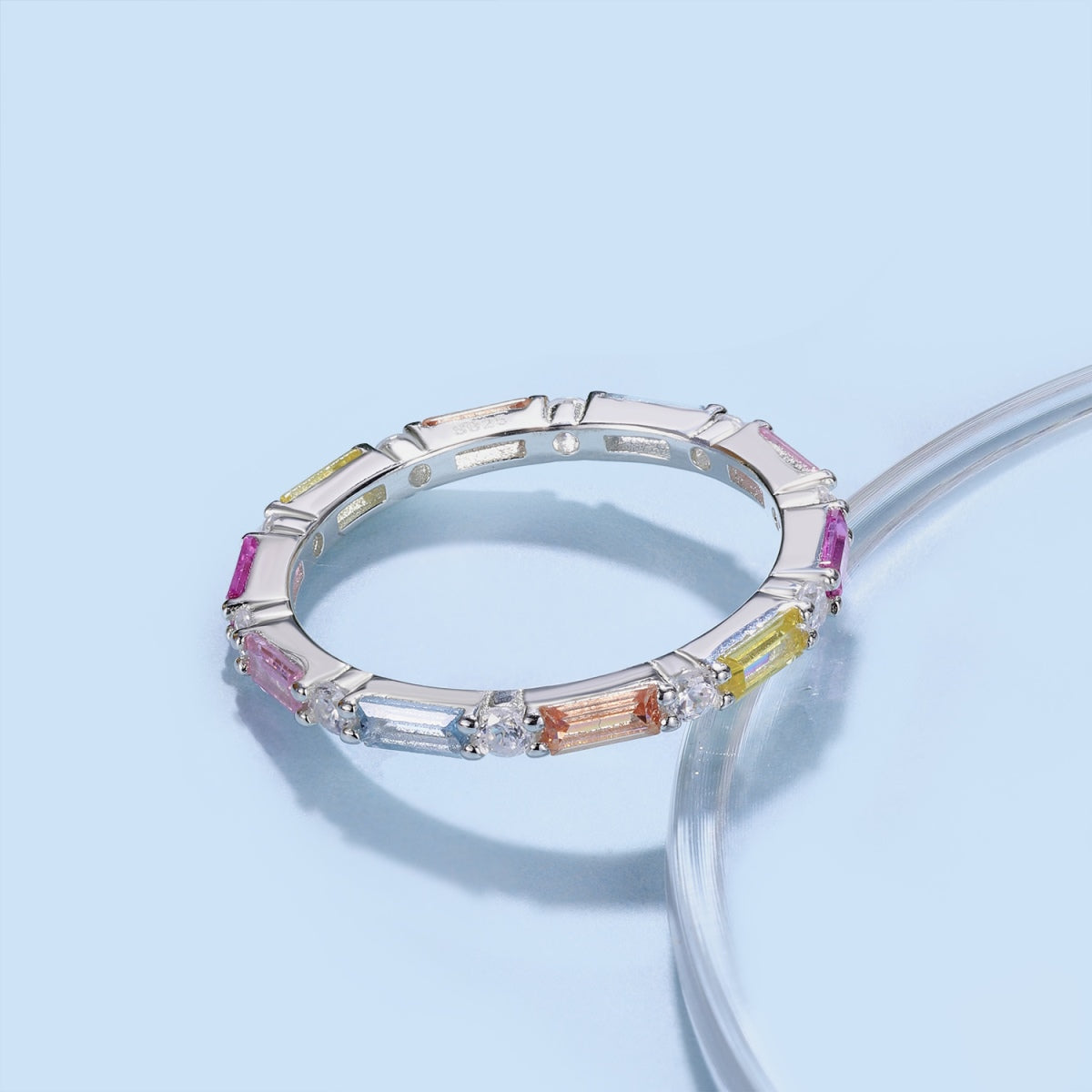 Angela Jewelry]Lively In Shades Elegant Radiant Cut Daily Ring