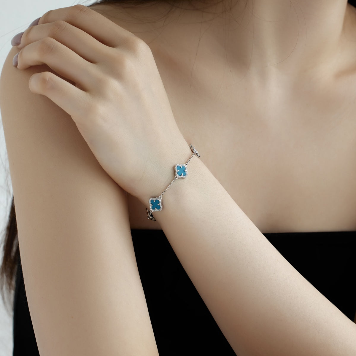 Angela Jewelry]Four-Leaf Clover Exquisite Bracelet