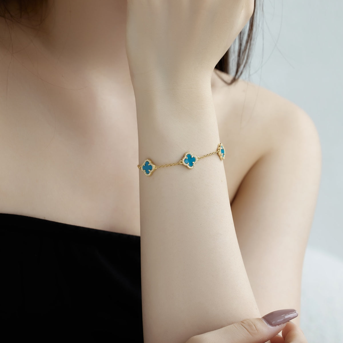 Angela Jewelry]Four-Leaf Clover Exquisite Bracelet