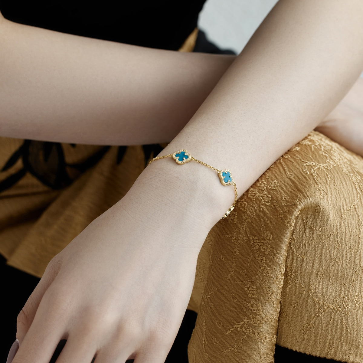 Angela Jewelry]Four-Leaf Clover Exquisite Bracelet