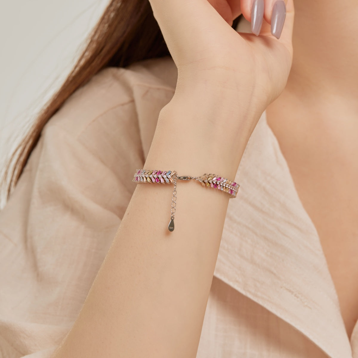 Angela Jewelry]Dainty Radiant Emerald Cut Daily Bracelet