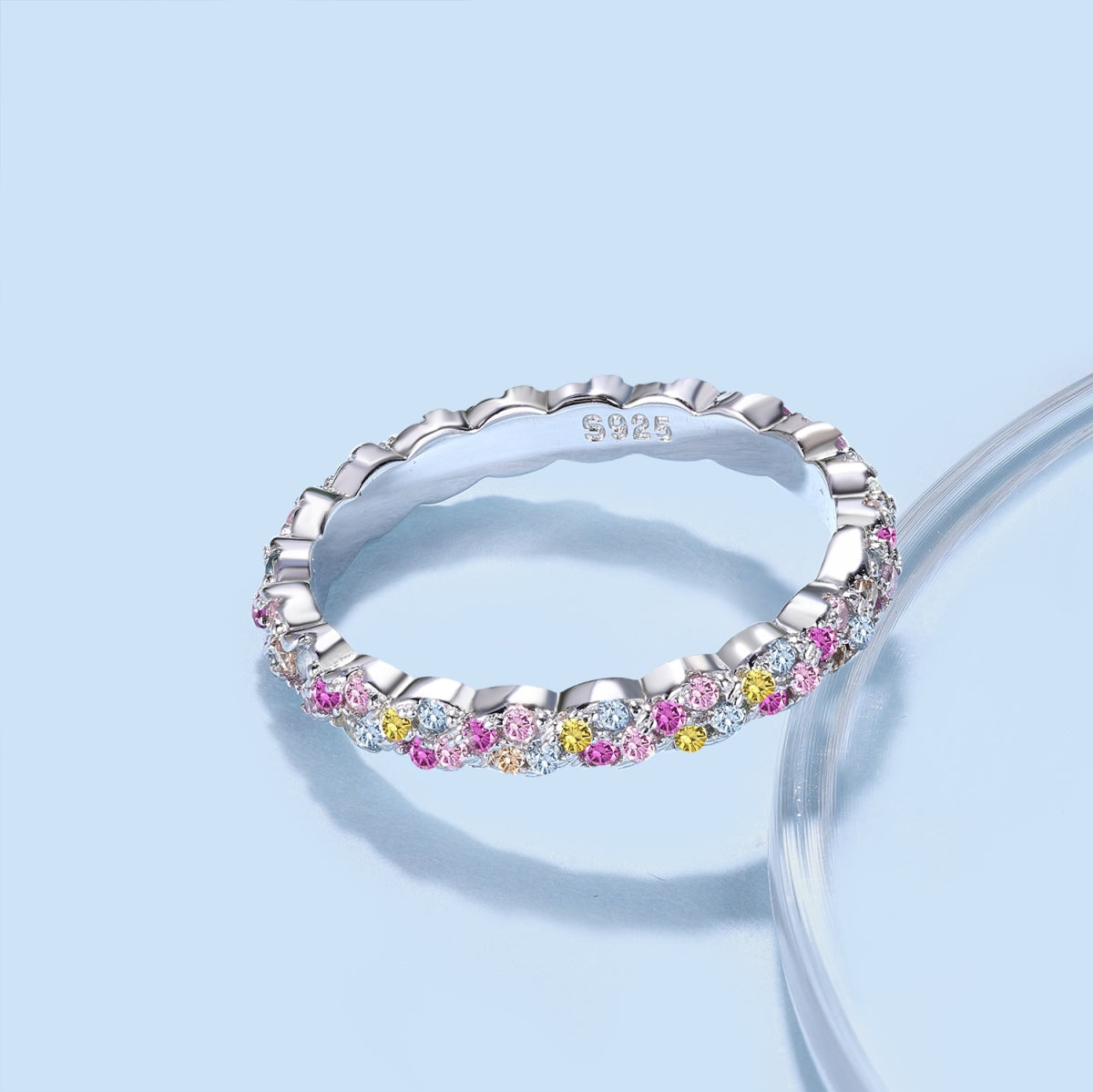 Angela Jewelry]Dainty Ebullient Round Cut Daily Ring