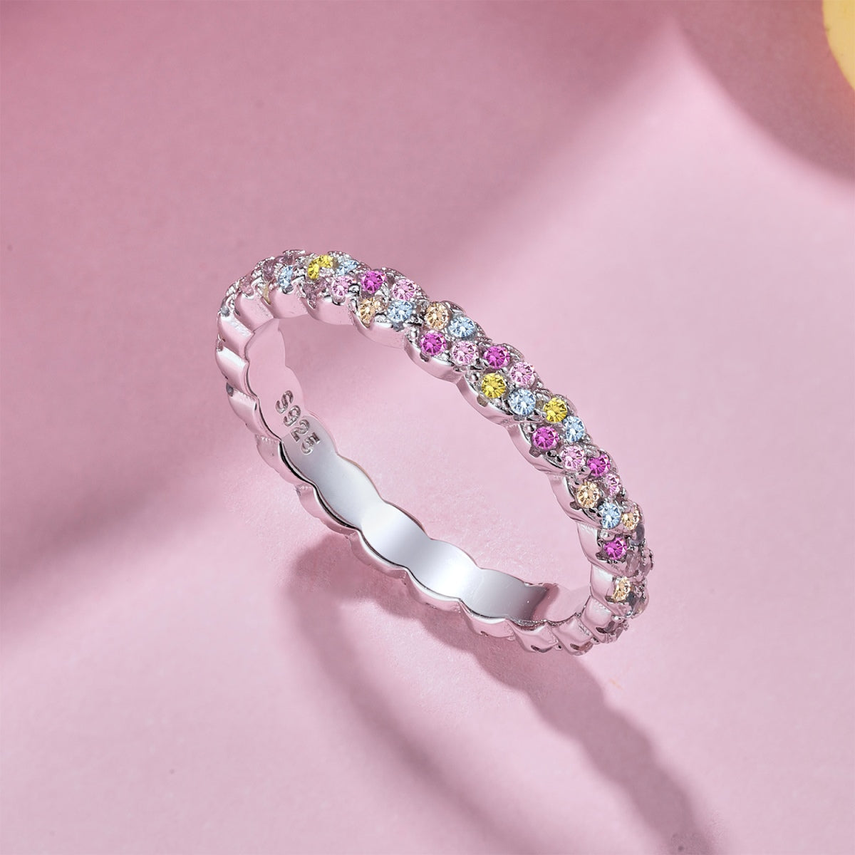 Angela Jewelry]Dainty Ebullient Round Cut Daily Ring