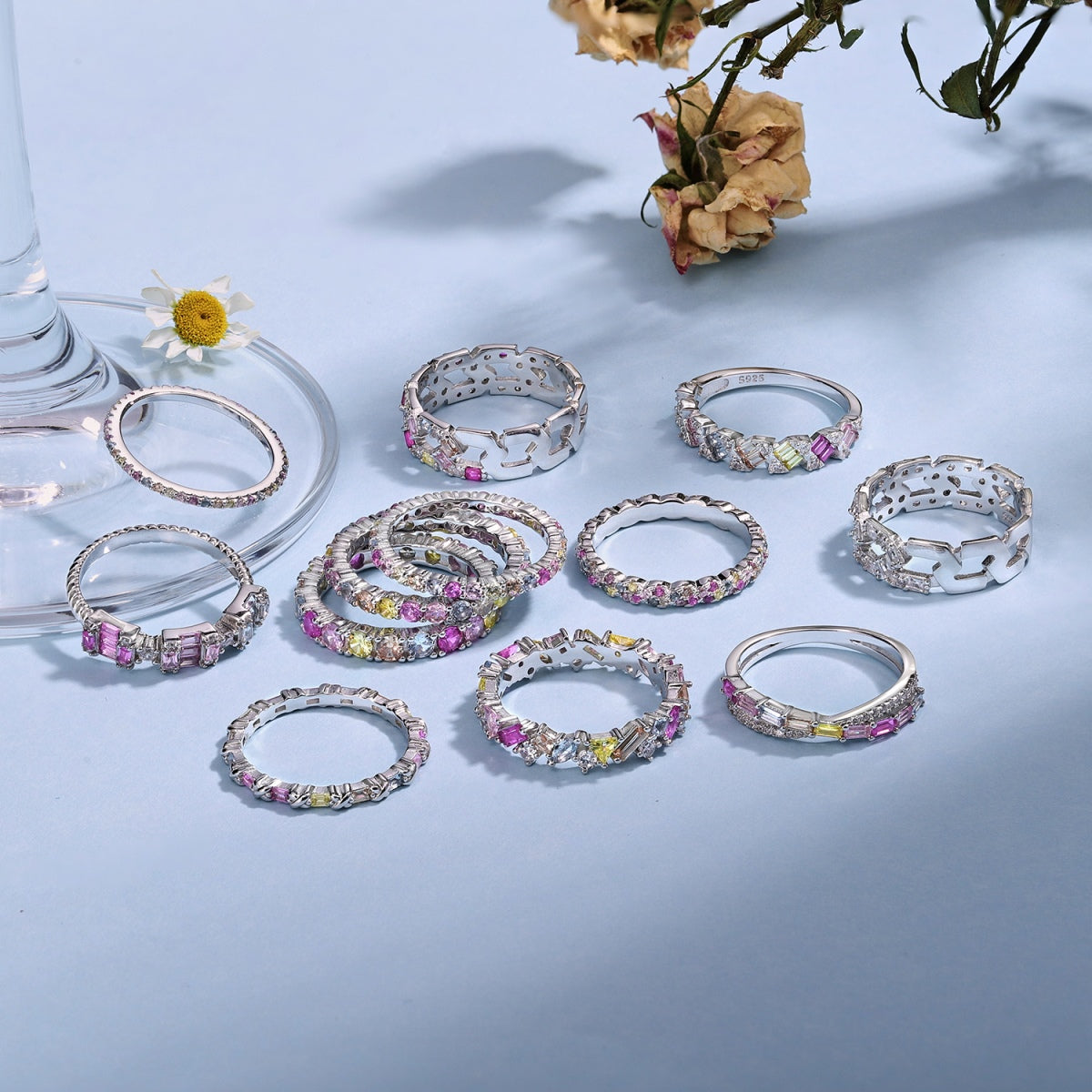 Angela Jewelry]Dainty Ebullient Round Cut Daily Ring