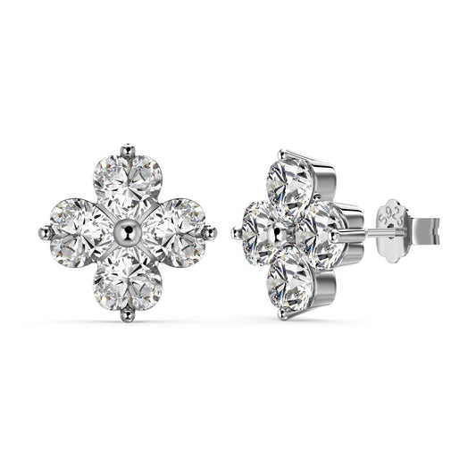 Angela Jewelry]Four-Leaf Clover Ball Earrings