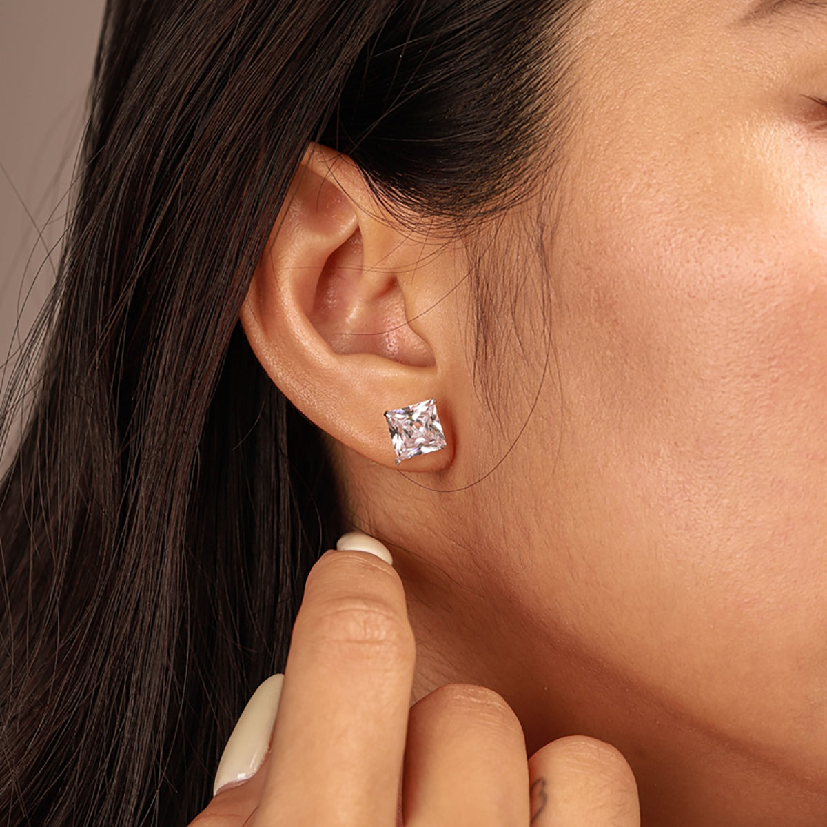 Angela Jewelry]Ornate Square Shape Earrings