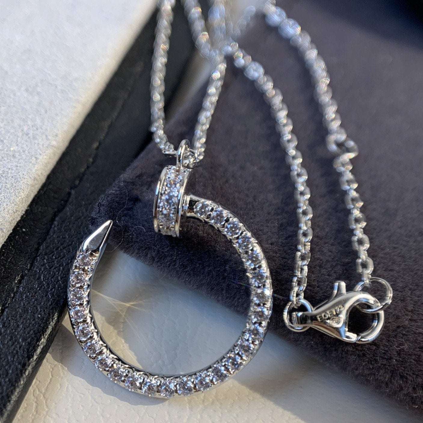 [Angela Jewellery]JUSTE NECKLACE SILVER DIAMONDS